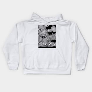 Clouds - patterns, hand drawn, drawings of the sky Kids Hoodie